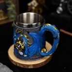 Chinese dragon stainless steel beer mug