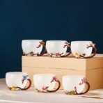 Set of 6 high-grade glass teacups - Image 2