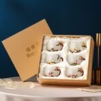 Set of 6 high-grade glass teacups