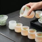 Ink Green Glass Tea Set - Image 2