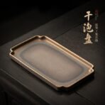 Black gold high-end tea tray
