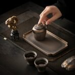 Black gold high-end tea tray - Image 4
