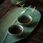 Creative leaf ceramic tea tray - Image 4