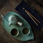 Creative leaf ceramic tea tray - Image 2