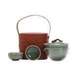 Celadon portable travel tea set - Image 5