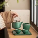 Dark green retro tea set - Image 2