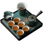 Light luxury dark green ice crack tea set - Image 5