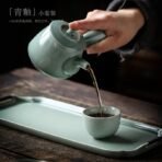 Songqing glaze side handle pot small tea set - Image 2