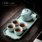 Songqing glaze side handle pot small tea set - Image 4