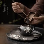 Retro light luxury lotus tea set - Image 4