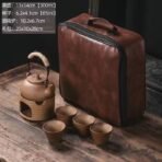 Stoneware tea set with tea stove - Image 4