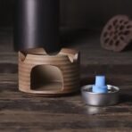 Stoneware tea set with tea stove - Image 3