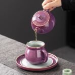 Light luxury high-end purple kiln tea set - Image 2